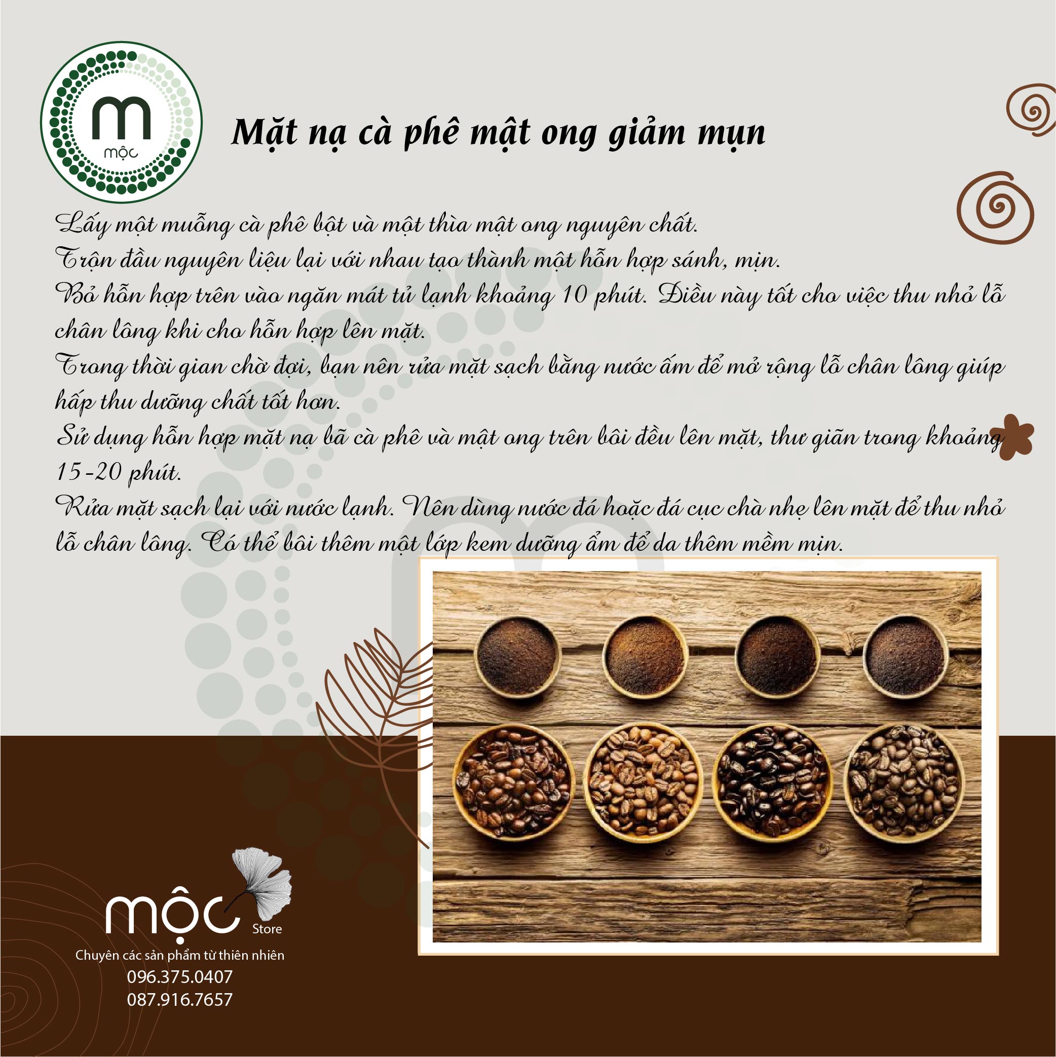 Bột đắp mặt Cà Phê Mịn săn chắc da nguyên chất 200ml