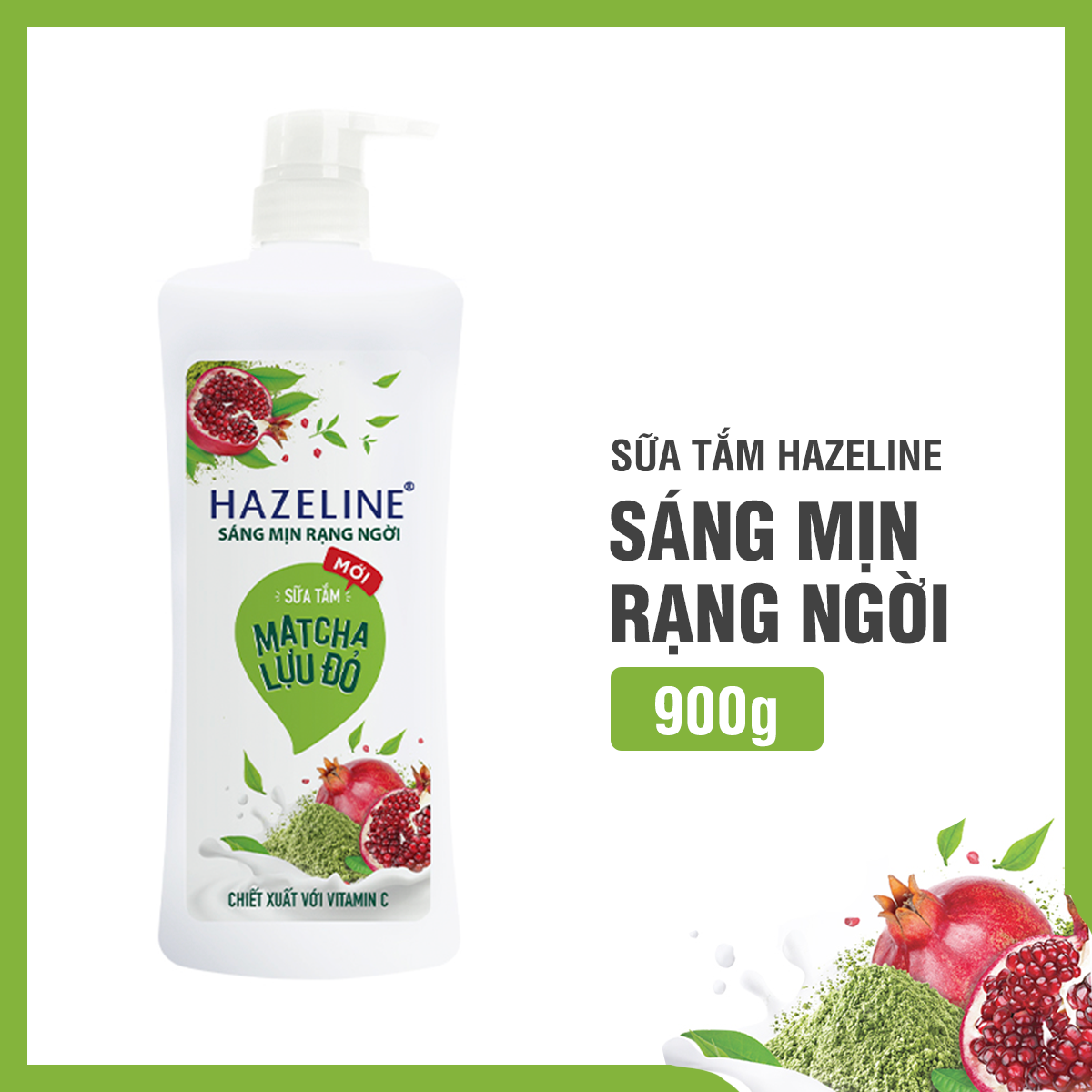 Sữa Tắm 900G Hazeline Dưỡng Thể Thiên Nhiên Trắng Da Matcha Lựu Đỏ Sáng Mịn Rạng Ngời