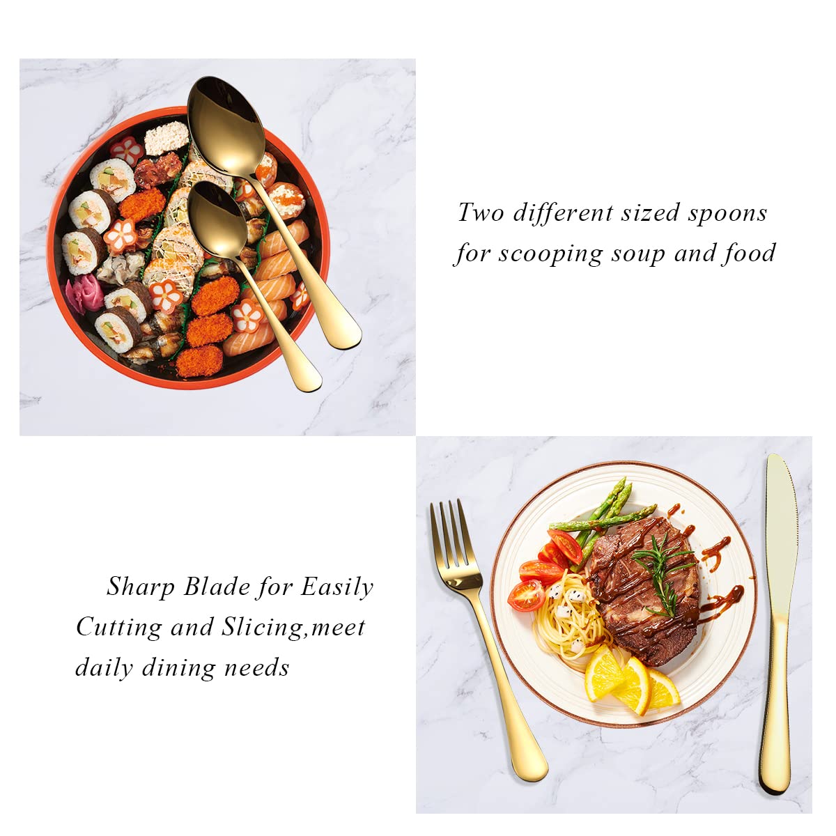 BỘ SET DAO MUỖNG NĨA QUÝ TỘC LUXURY GOLDEN MEAL