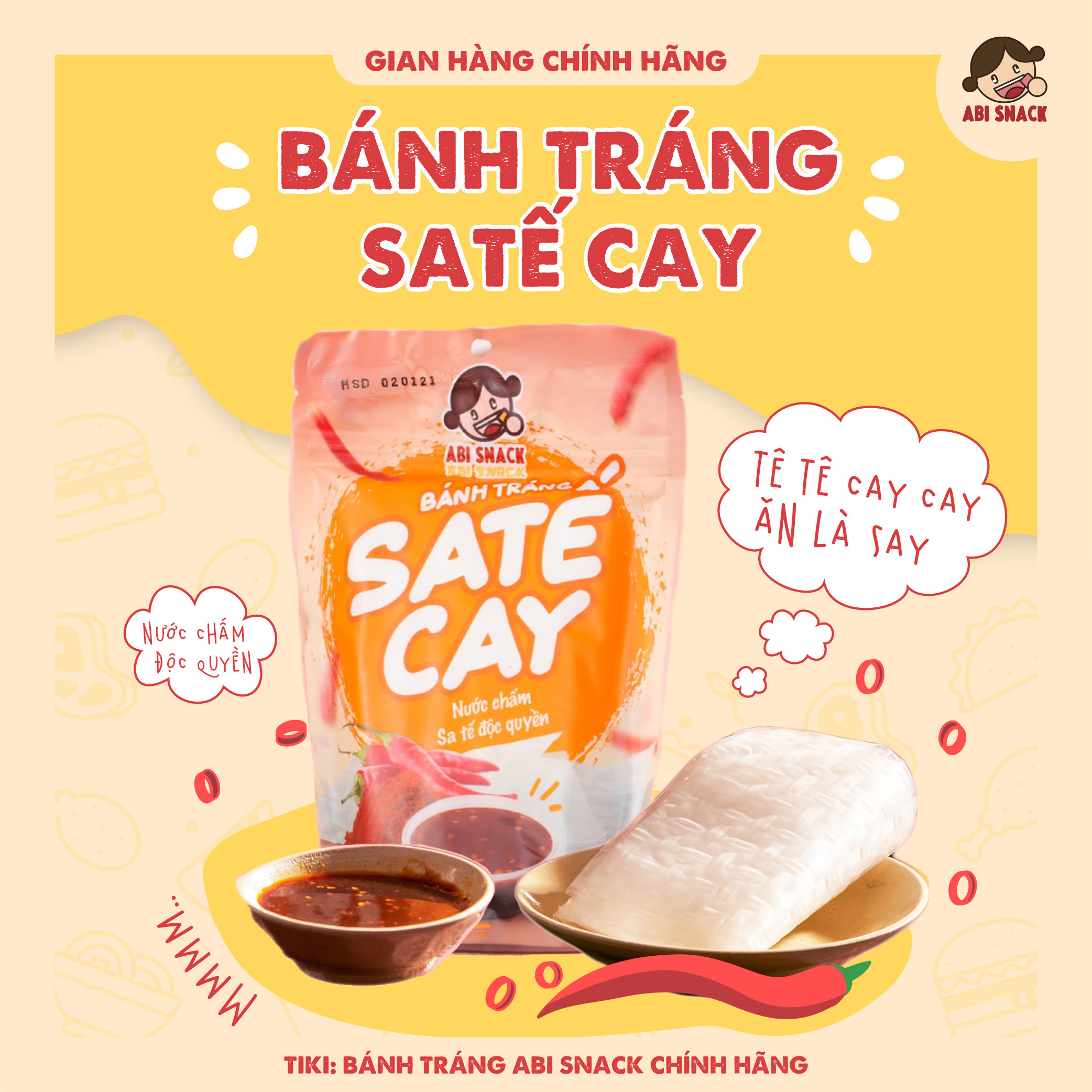 Bánh Tráng Sate Cay Vị Sốt Độc Quyền ABI SNACK