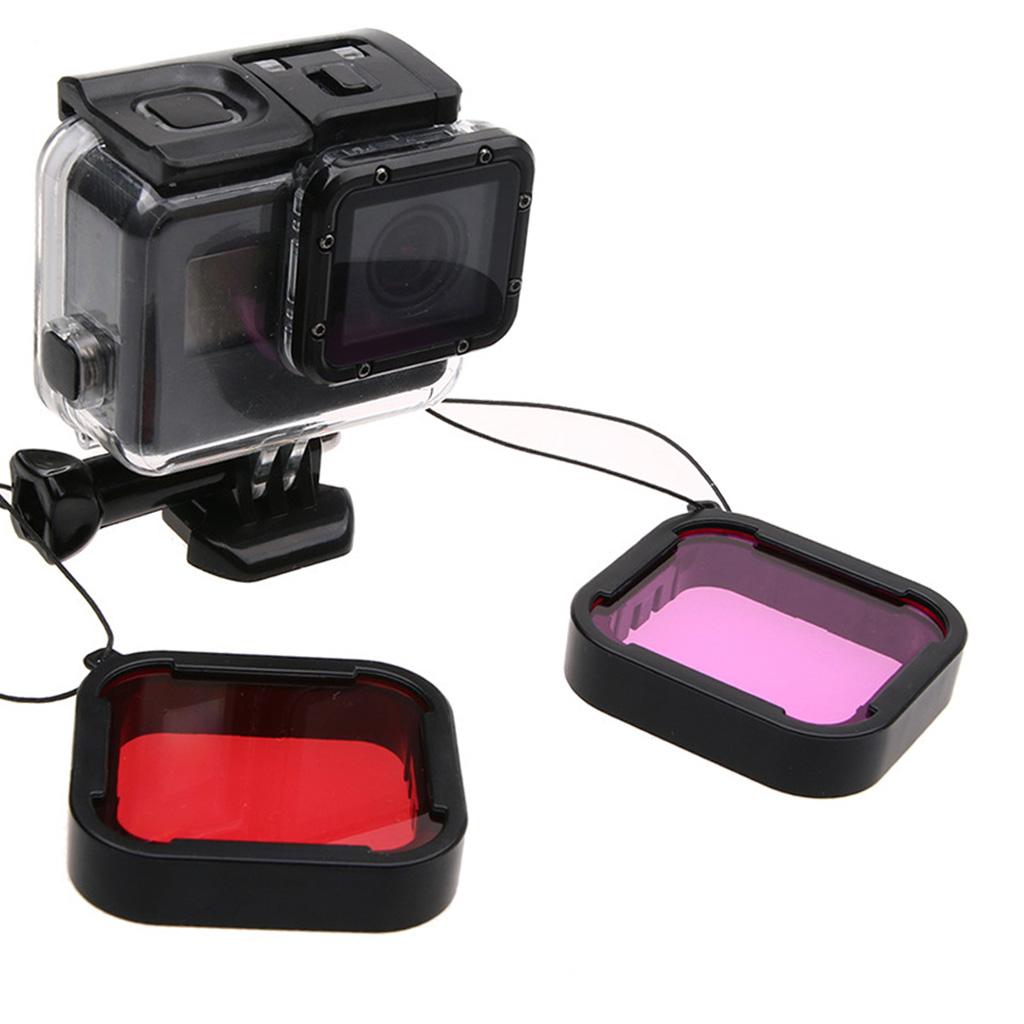Red & Purple Dive Filter with Anti-lost Tether for HERO5 Black Camera