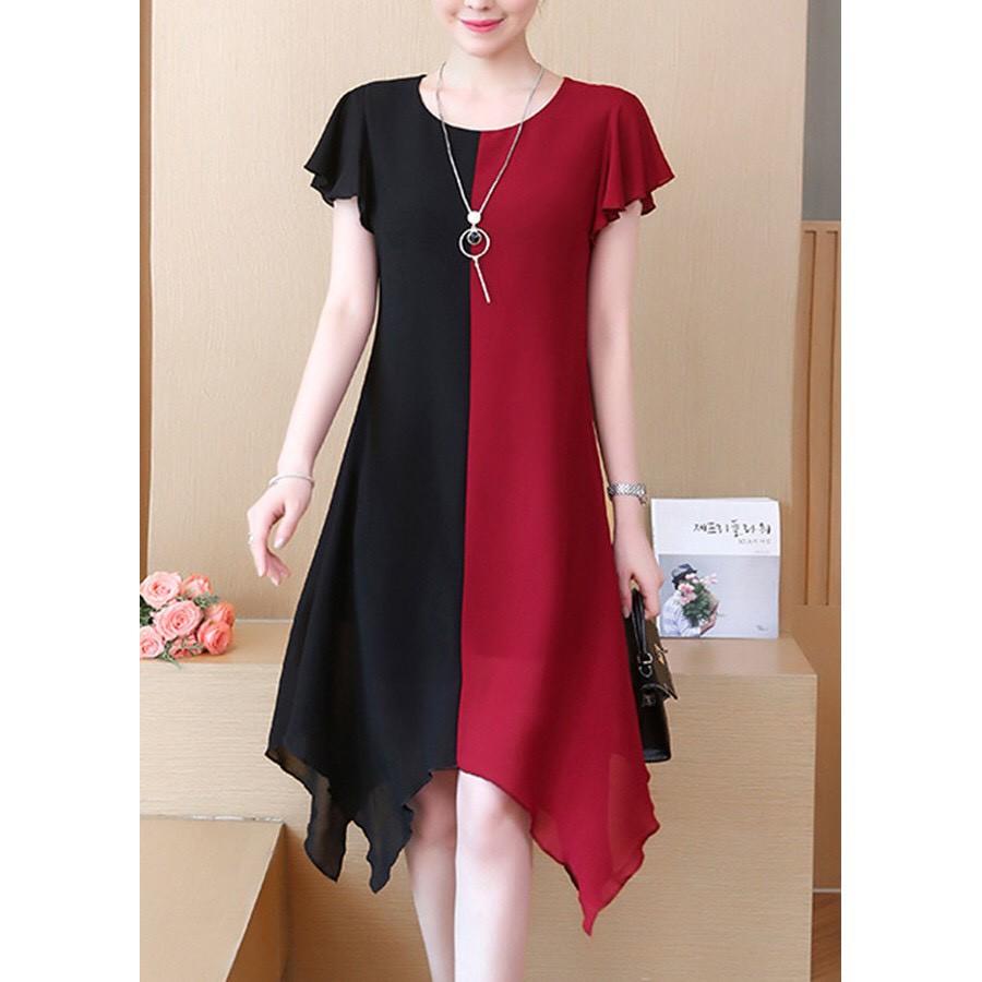 ️Có Big Size️Đầm Dự Tiệc Vải Voan Dáng Suông Trẻ Trung Sang Trọng