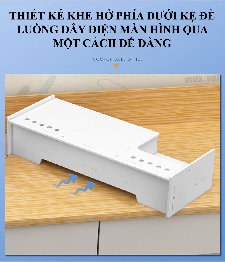 Kệ màn hình vi tính để bàn với hai ngăn kéo và khay giữ bút tiện lợi HD00027