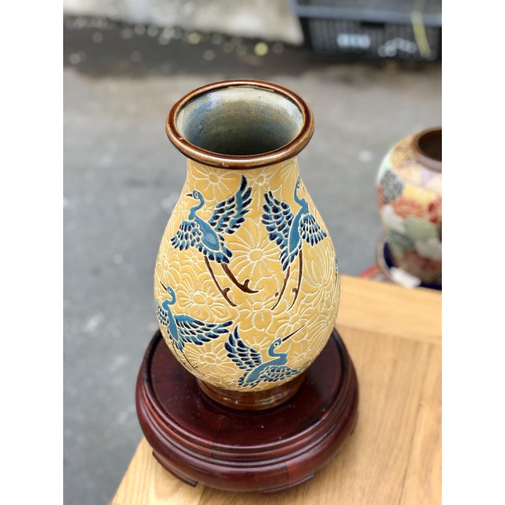Bình hoa chim hạc gốm sứ thủ công Nam bộ trang trí decor cắm hoa HN