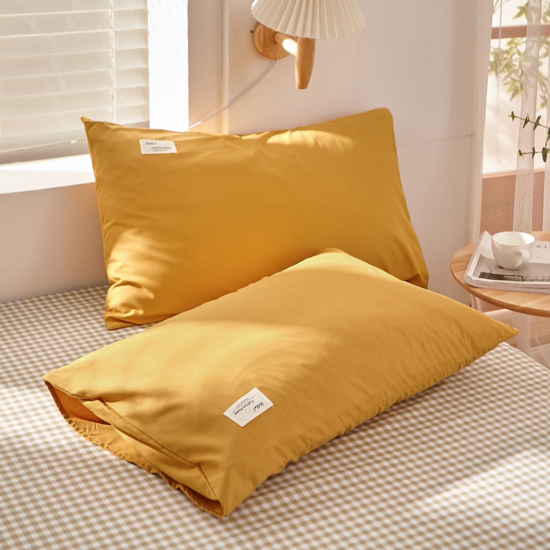 Bộ chăn ga giường cotton tici mix caro Lidaco cotton đũi dày màu sắc trẻ trung
