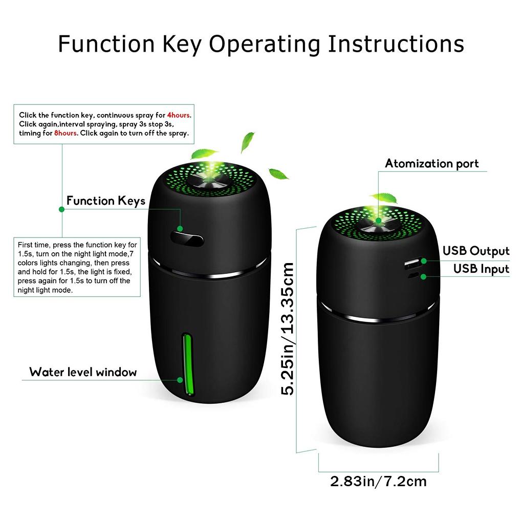 Mini Máy Tạo Độ Ẩm Không Khí Xe Ô Tô Hương Tinh Dầu 200Ml Khuếch Tán Nhà USB Phun Sương Tạo Ẩm Hình Ếch Con Phun Sương Tạo Ban Đêm LED Đèn Phụ Kiện xiaomi