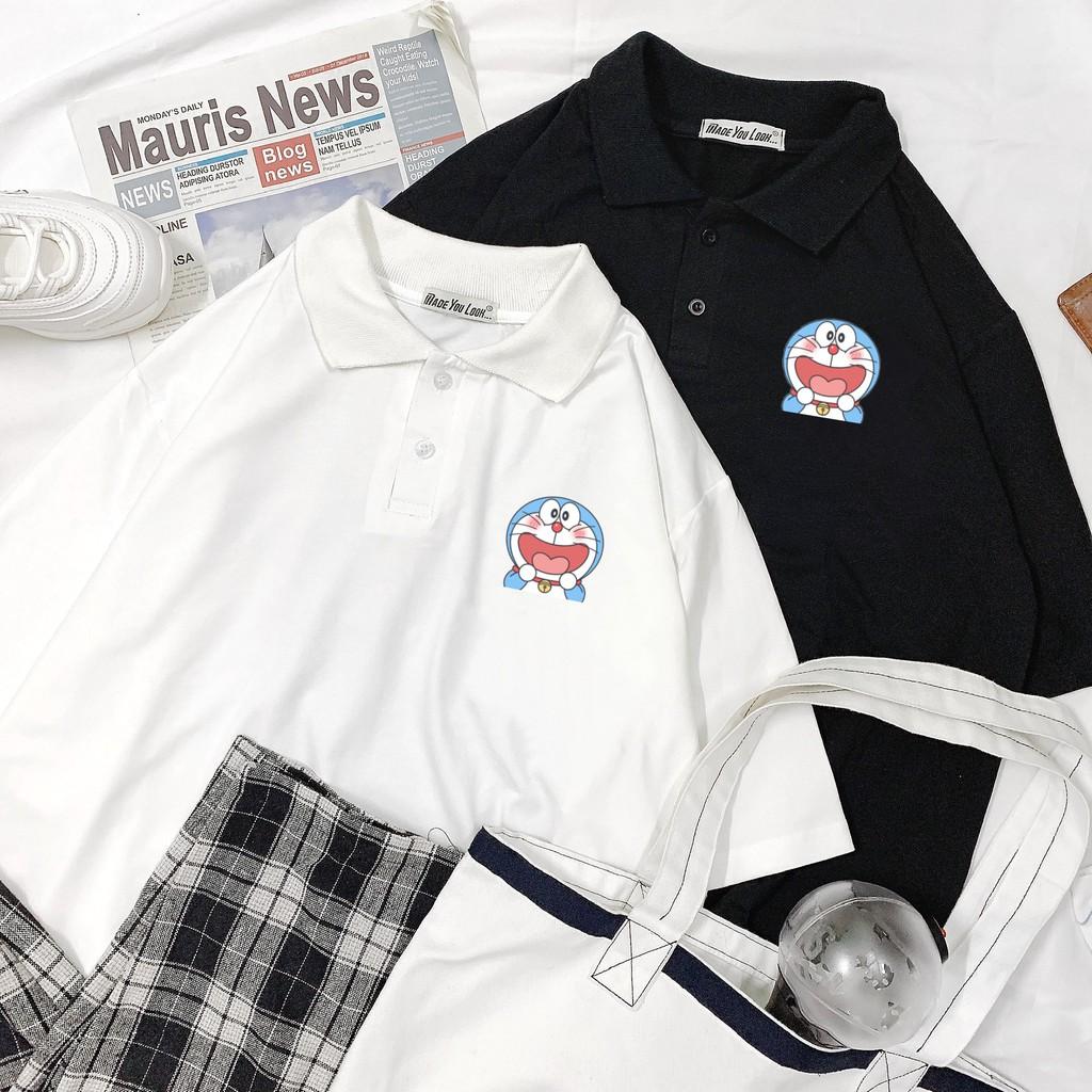 Polo Áo Thun Tay Lỡ Unisex Đô Rê Mon Form Rộng