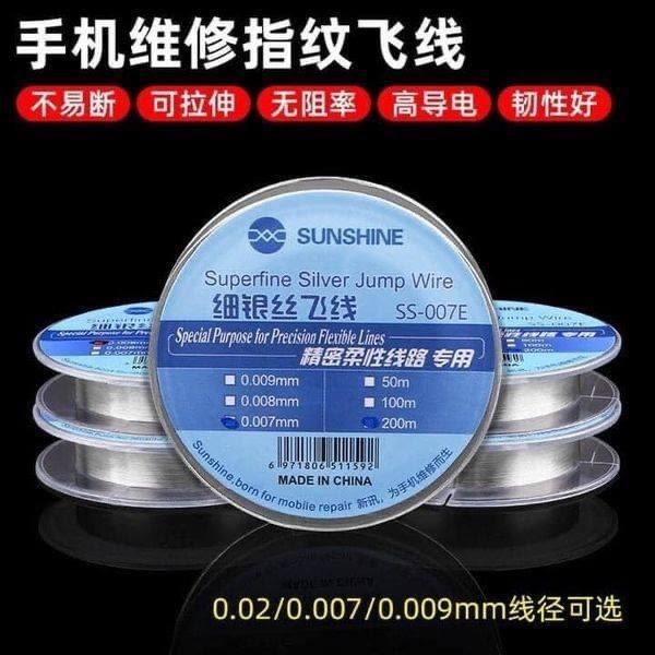 Dây đồng câu mạch SUNSHINE SS-007E cỡ 0.007 - 0.009mm dài 200m tráng bạc