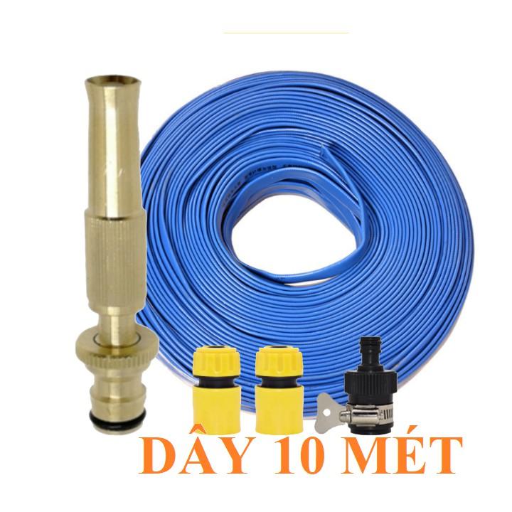 ️ Bộ dây vòi xịt nước rửa xe,tưới cây .tăng áp 3 lần,loại 7m,10m 206587 cút sập,nối nhựa đen+tặng túi đựng bút