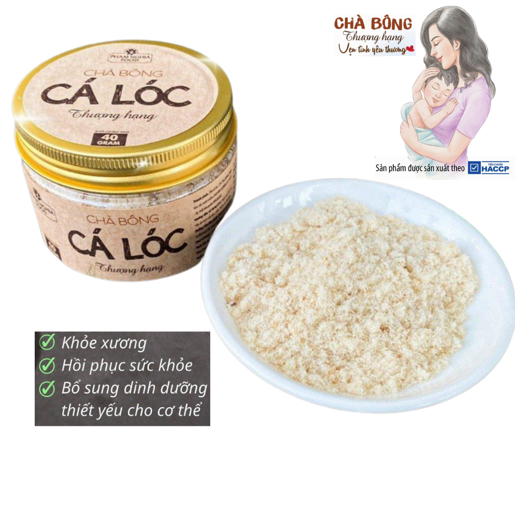 Chà bông cá lóc thượng hạng phamnghiafood hũ 40gr với trên 98% thịt cá lóc chuẩn VietGap - Ruốc cá lóc tiện lợi cho mẹ, dinh dưỡng cho bé yêu