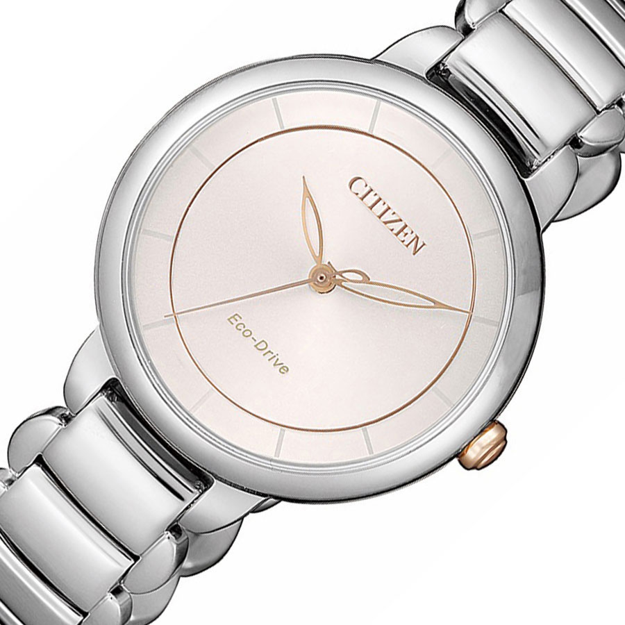 Đồng Hồ Nữ Citizen Dây Thép Không Gỉ EM0676-85X - Mặt Vàng Hồng