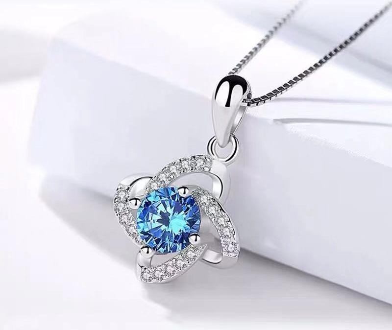 Dây chuyền bạc 925 mặt Bông Hoa gắn đá xinh lấp lánh - Trang sức bạc Ý