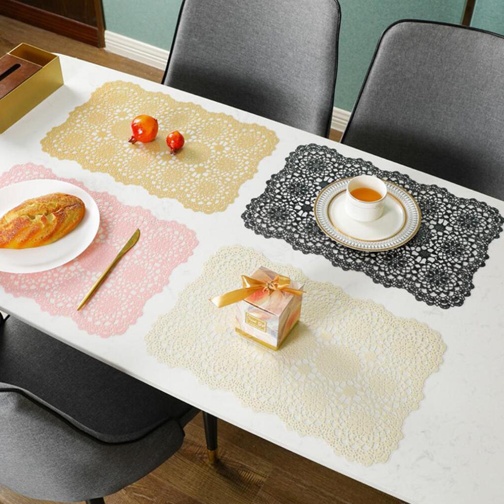 Non Slip PVC Rectangle Placemat Place Mat Coaster Home Decor