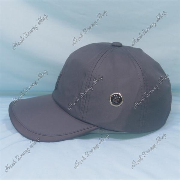 Nón kết vải dù chữ LS To sò to đẹp mắt, chất liệu vải dù, viền da mỏ kết - Xám Chữ LS To