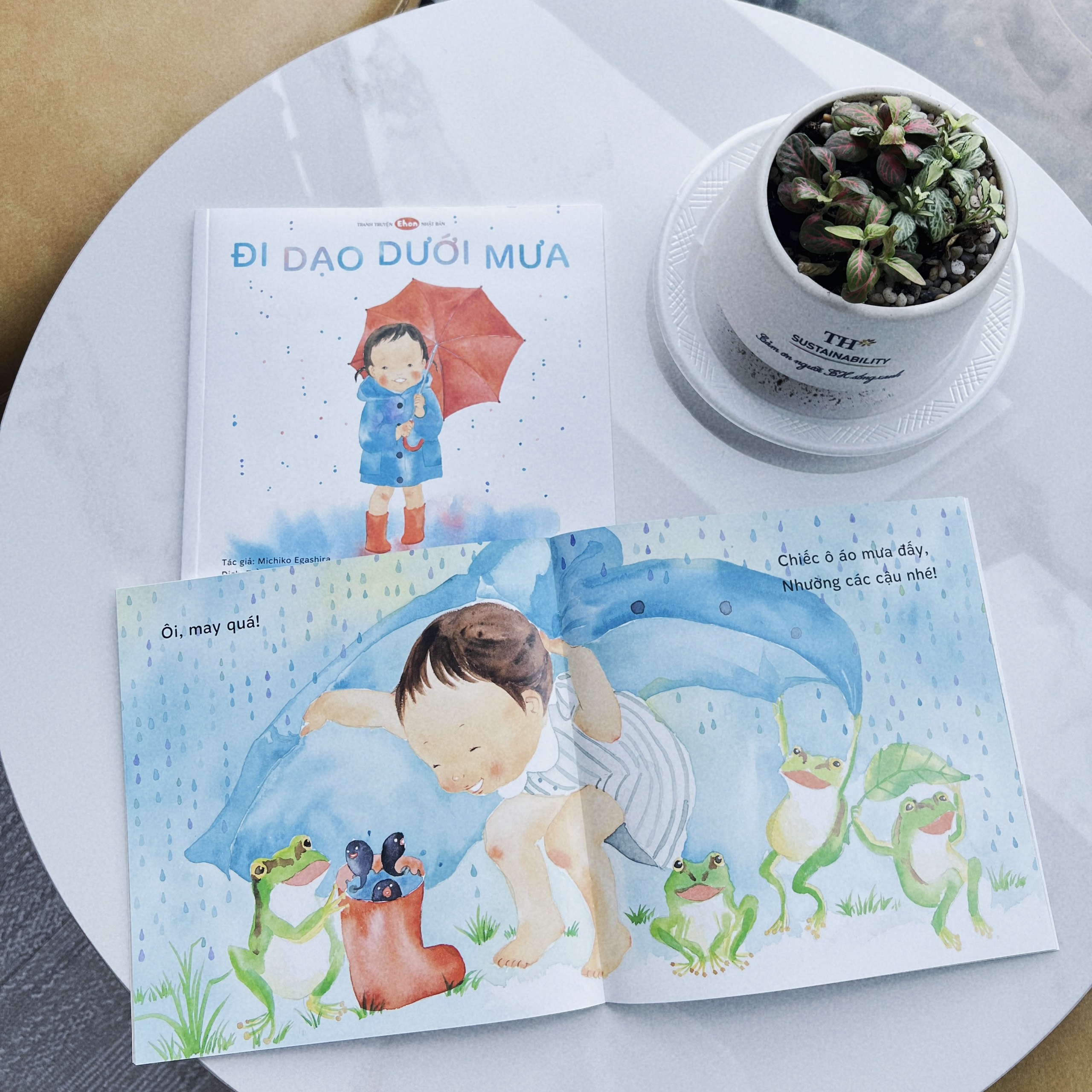 Truyện Ehon bé 1-2-3 tuổi - Đi dạo dưới mưa