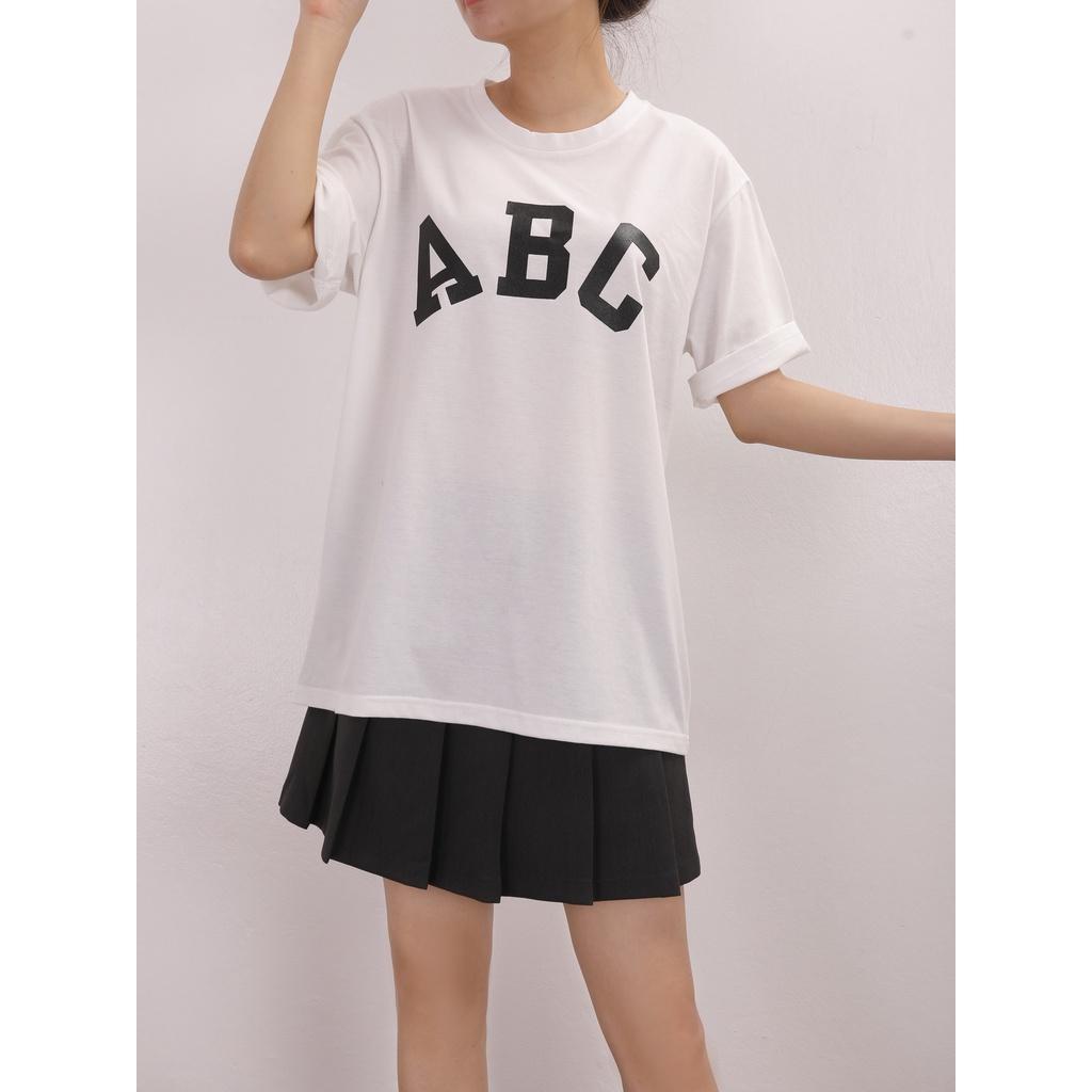 Áo phông in chữ ABC ngắn tay cổ tròn , chất liệu cotton co giãn thiết kế TK FASHION - ATK198.ABC