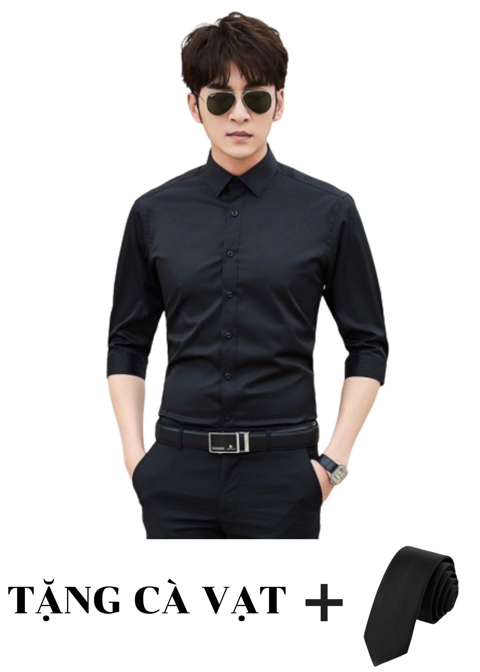 Áo Sơ Mi Nam Trơn Dài Tay Công Sở Tặng Cà Vạt Mẫu PG01 Thời Trang Nam Lịch Lãm