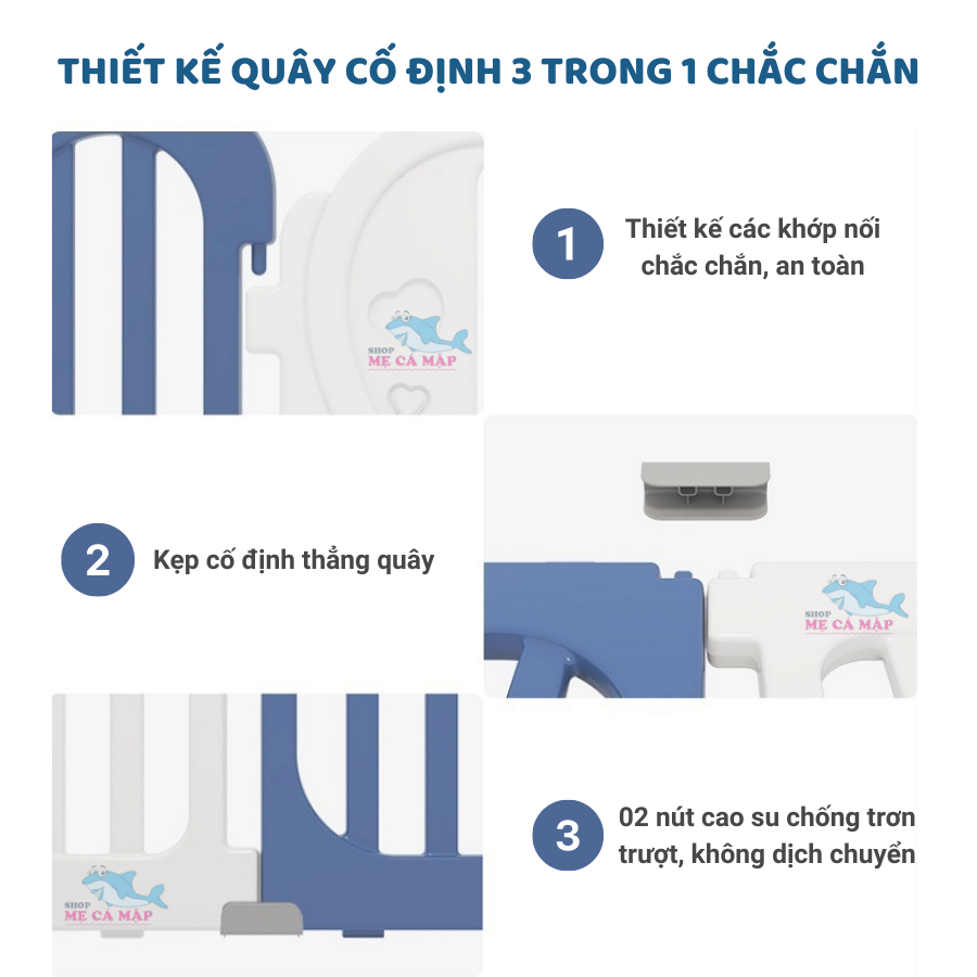 Quây cũi nhựa cao 65cm tặng THẢM DÀY và 100 BÓNG, quây bóng nhựa an tâm cho bố mẹ