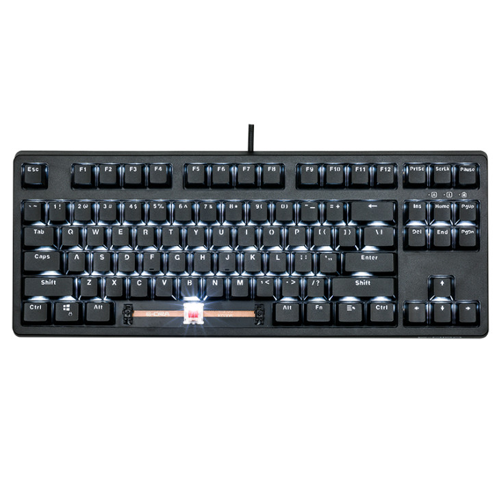 Bàn Phím Cơ Gaming E-Dra EK387 Switch Gateron Led Trắng - Hàng Chính Hãng