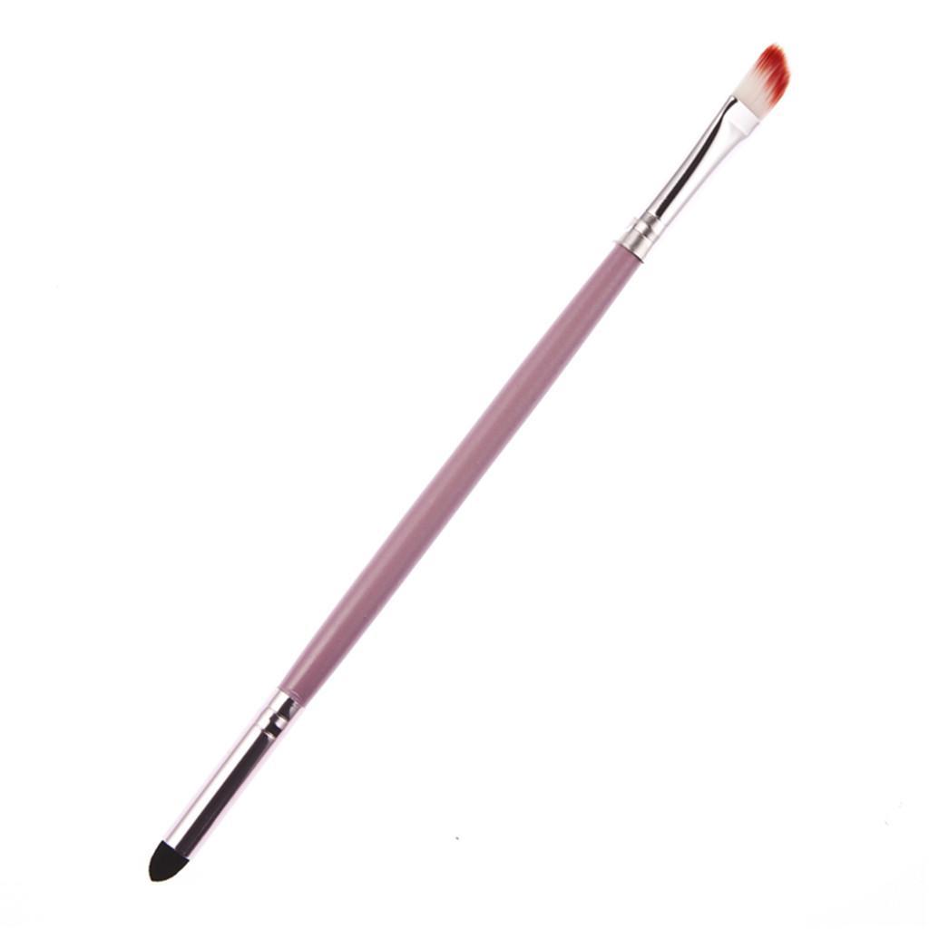 2X Double-end Makeup Brush Sponge Eye Shadow Brush Lip Lipline Brush Pink
