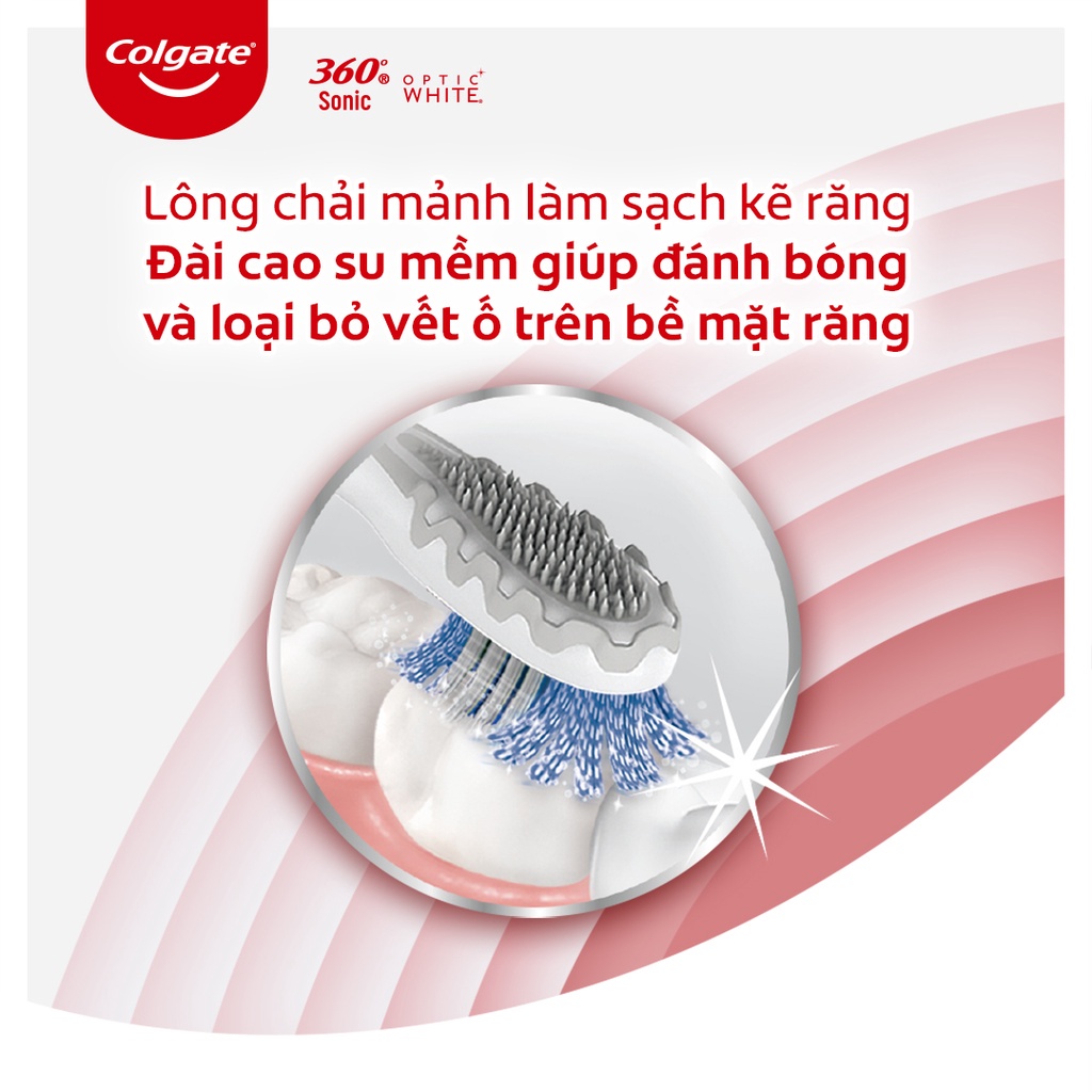 [ 1 Thùng ] 12 Bàn chải điện Colgate Sonic Optic White trắng sáng sóng âm