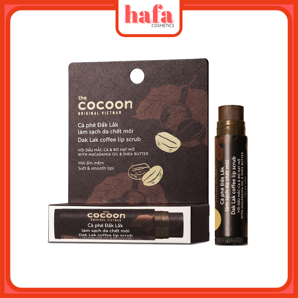 Tẩy da chết môi cà phê Đắk Lắk COCOON mềm môi hồng môi Dak Lak Coffee Lip Scrub COCN10 5g