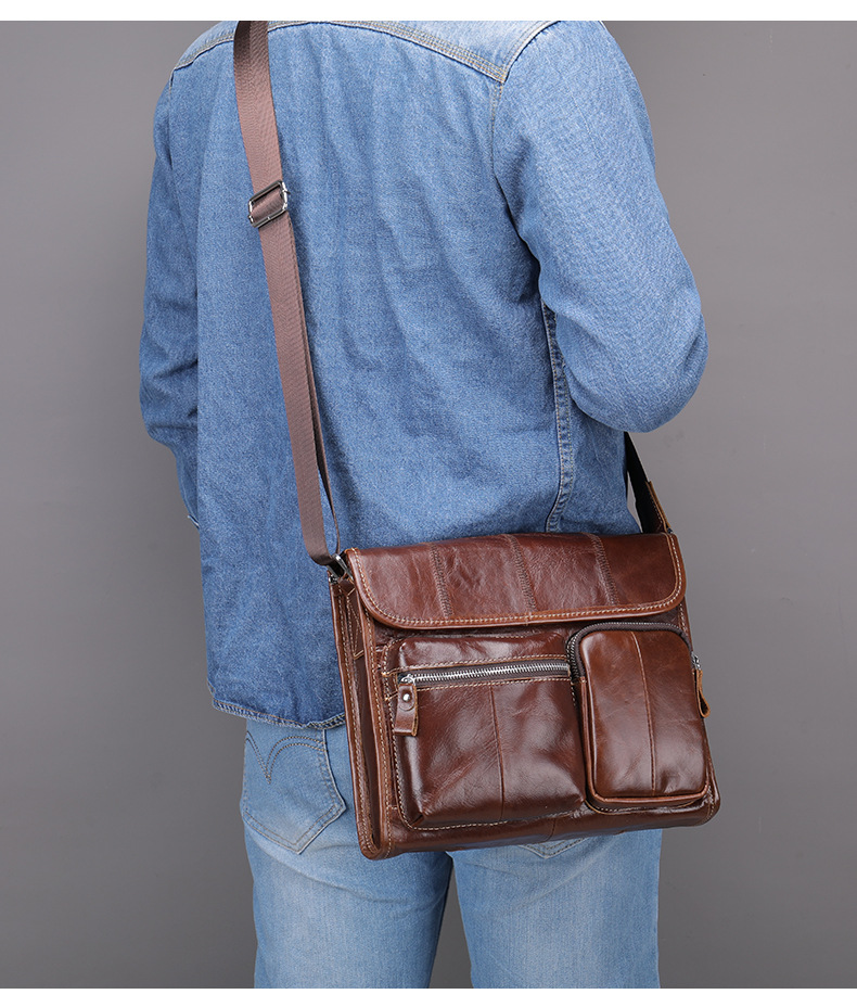 Túi đeo chéo nam DA BÒ THẬT phong cách mới - BEE GEE DCN9296