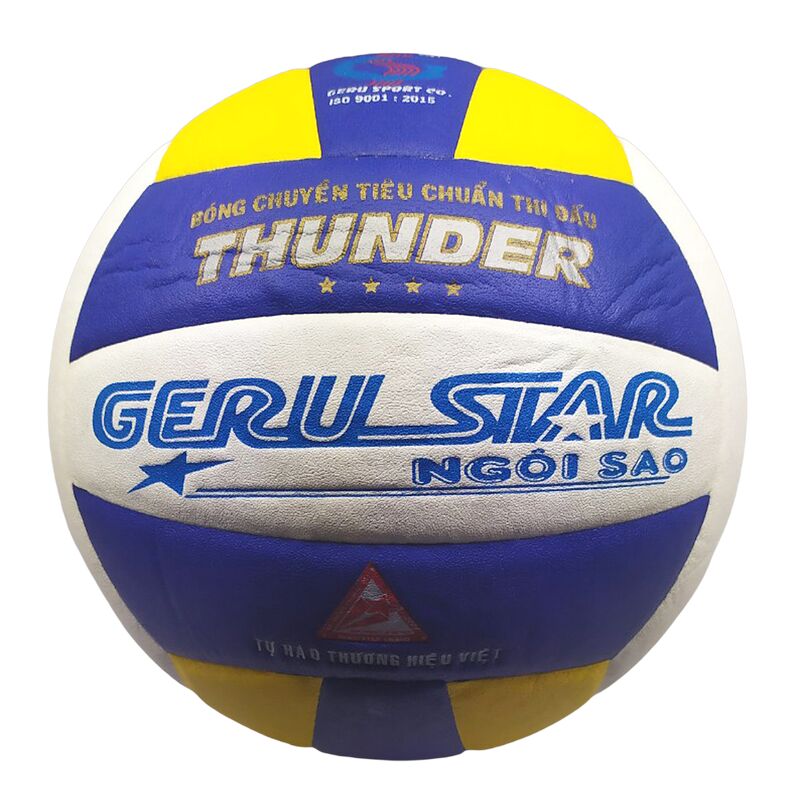 Bóng chuyền dán Gerustar Số 5 - Thunder 4 sao (Tặng Băng dán thể thao + Kim bơm + Lưới đựng)