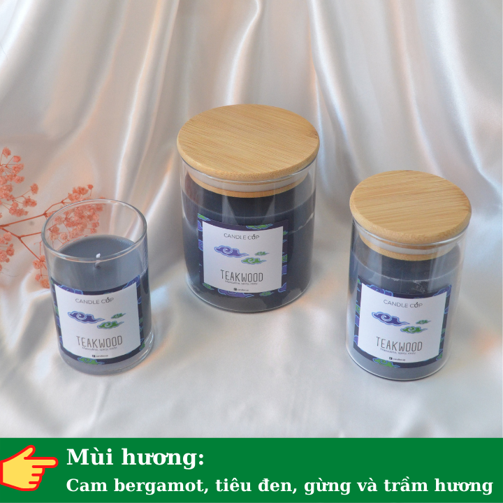 Nến thơm cá tính mạnh mẽ AGAYA Candle Cup hương cam bergamot, tiêu đen, gừng và trầm hương - Mùi TEAKWOOD