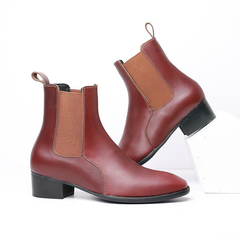 Giày Da Nam Chelsea Boot Mới Ra Mắt, giày da bò nguyên tấm, thoáng khí êm chân (Ảnh thật hàng cực đẹp)