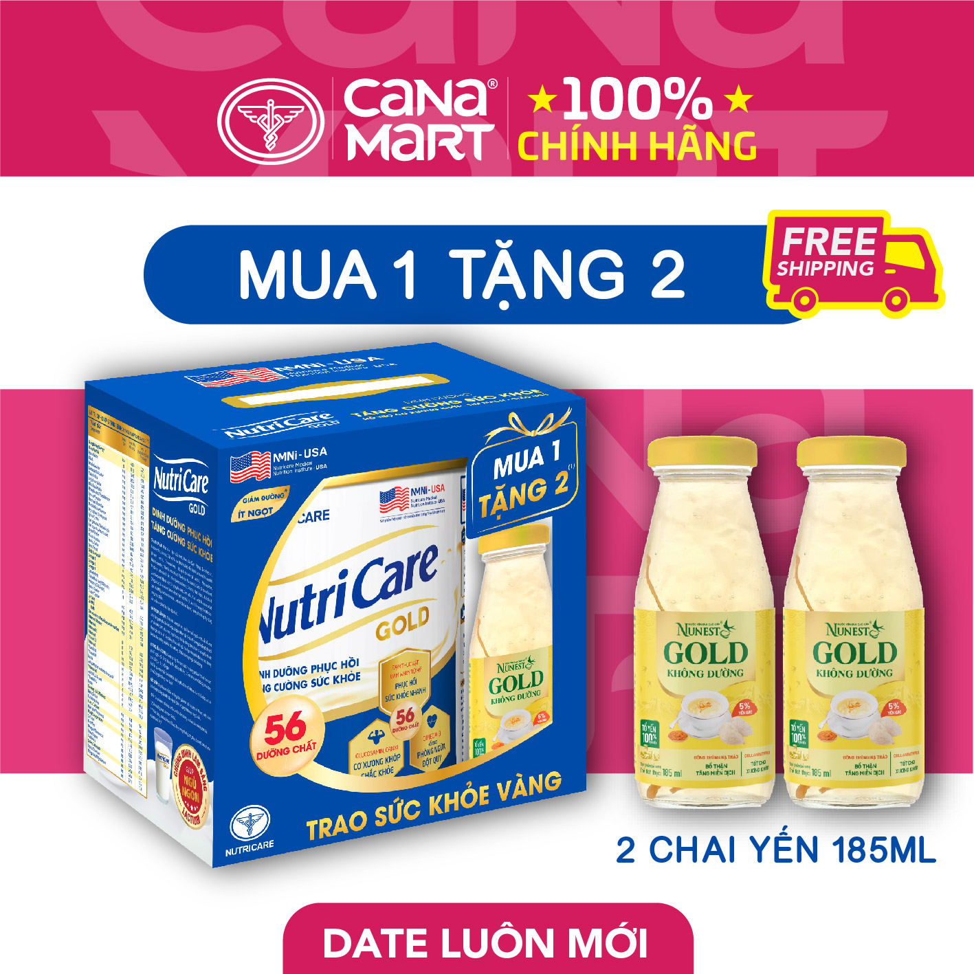 Sữa Bột Nutricare Gold Bổ Sung Dinh Dưỡng Cho Người Lớn Tuổi, Người Suy Nhược Cơ Thể 850G