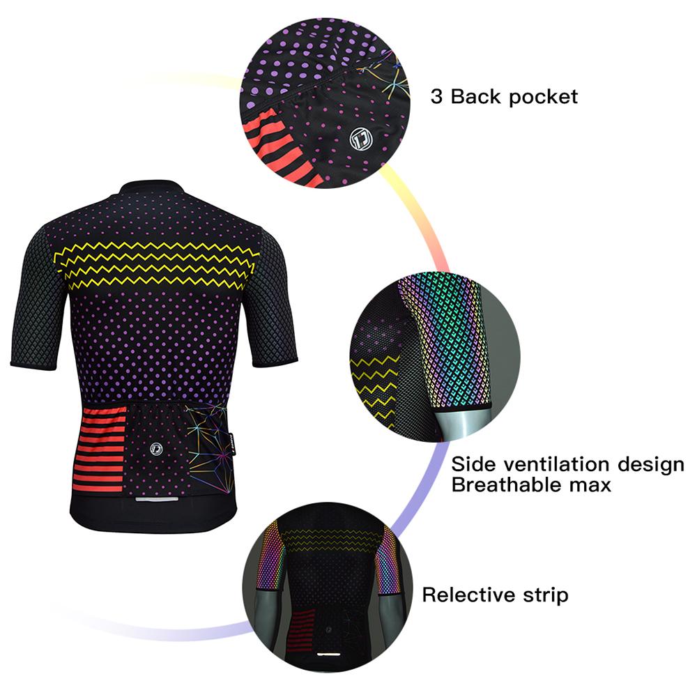 DAREVIE Pro Áo Đạp Xe Jersey Mùa Hè Phản Quang Nam Đi Xe Đạp Áo Thoáng Khí Đội Xe Đạp Jersey MTB Đường Đi Xe Đạp Quần Áo Top Jersey Color: Black Size: Asian-4XL