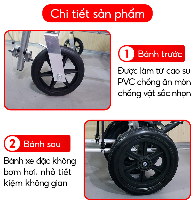 Xe lăn khung nhôm NIKITA, Trọng lượng nhẹ, kích thước xếp gọn siêu nhỏ, có quai xách để xách tay - NIKITA BH 12T