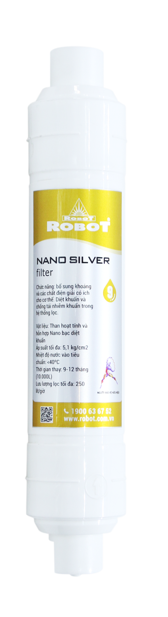 LÕI LỌC ROBOT NANO SILVER 10 INCH THẾ HỆ MỚI - ĐÚC NGUYÊN KHỐI