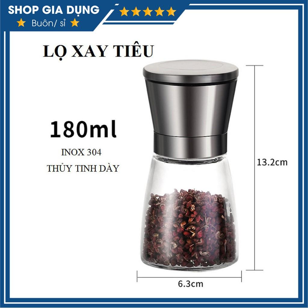 Lọ Xay Tiêu, Xay Hạt Bằng Nhựa Dung Tích 180ml - Cối Xay Tiêu Vặn Tay Tiện Lợi Siêu Hot