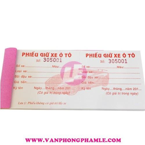 Phiếu giữ xe ô tô (Cuốn)