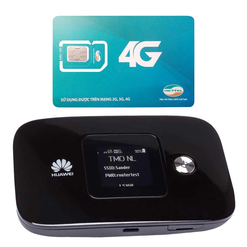 Thiết bị phát wifi 3G/4G Huawei E5786 300 Mbps + Sim Viettel Trọn Gói 12 Tháng 4GB/tháng - Hàng nhập khẩu