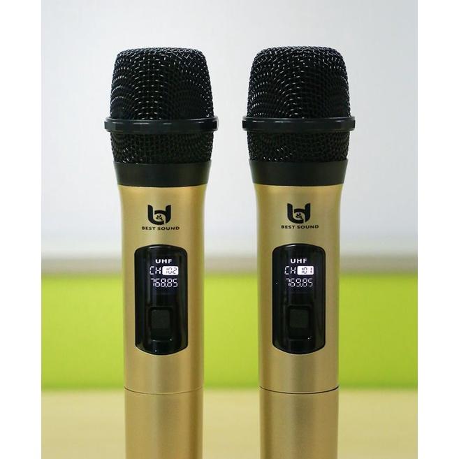 Micro karaoke không dây Best Sound 2 Micro W003 (Pin AA) và W108 (Pin sạc)