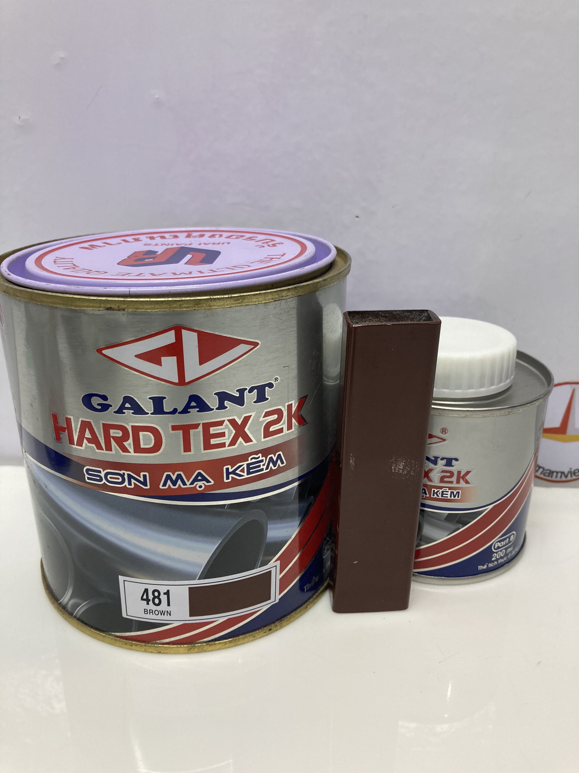 Sơn sắt mạ kẽm không cần lót Hard Tex 2K màu Nâu Brown 481 1L