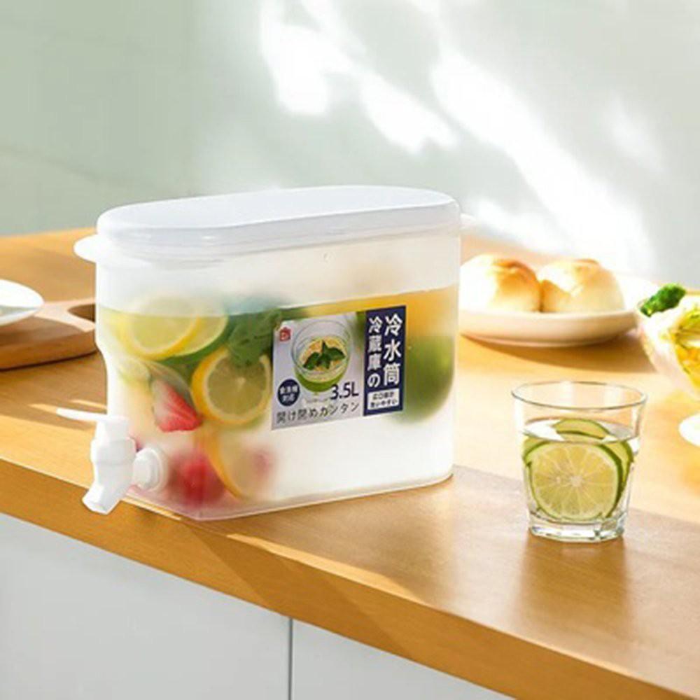 Bình nước CÓ vòi ĐỂ TỦ Lạnh 3,5 lít , bình nước detox hottrend 2021, an toàn không mùi, pha trà hoa quả, có nắp đậy kín