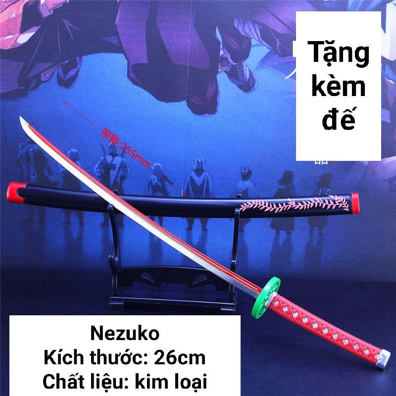 (26cm) Mô hình trưng bày Kiếm Kimetsu No Yaiba Bằng Hợp Kim Không Gỉ - Tanjirou Làng Thợ Rèn