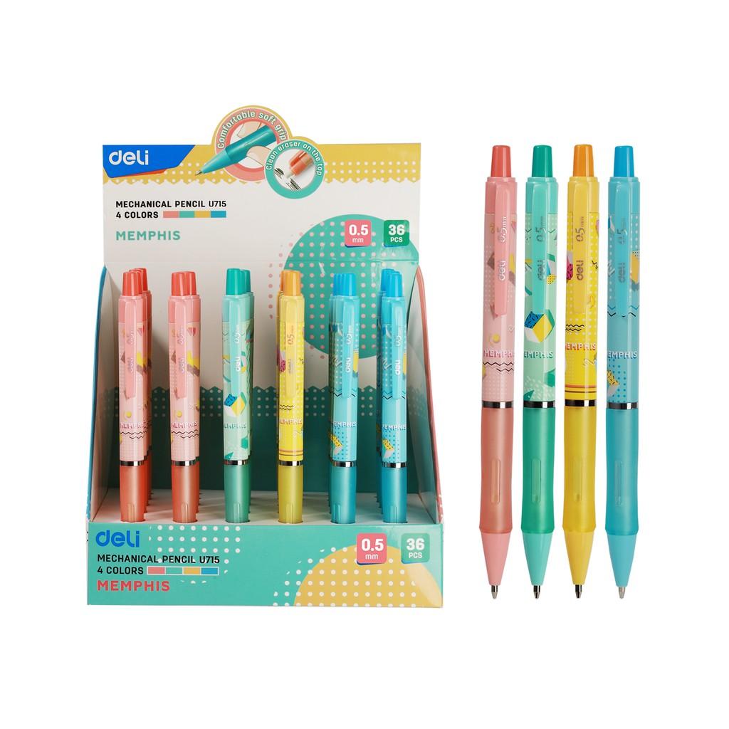 Bút chì kim ngòi 0.5 - 0.7mm Deli - Thân nhựa - Nhiều màu - EU715 / EU717