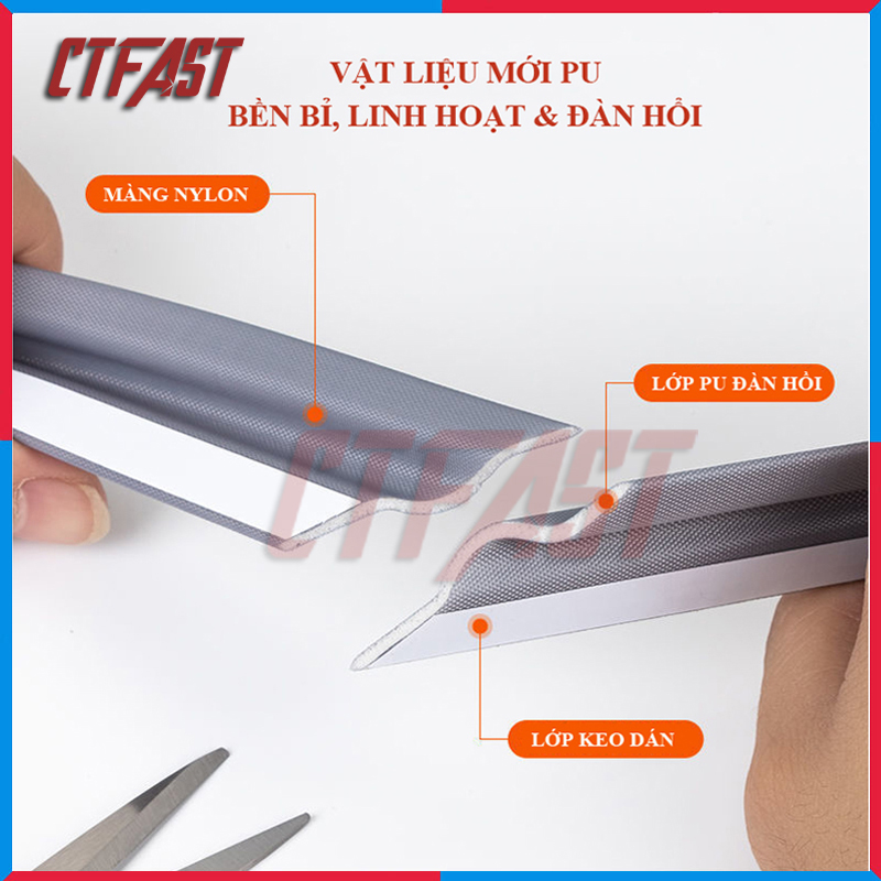 Ron Dán Che Khe Cửa ,Chân Cửa,Khung Cửa CTFAST Chống Bụi, Ngăn Côn Trùng, Chống Ồn, Chống Thoát Nhiệt Điều Hòa, Chống Va Đập Cửa - Mẫu Cải Tiến 2021