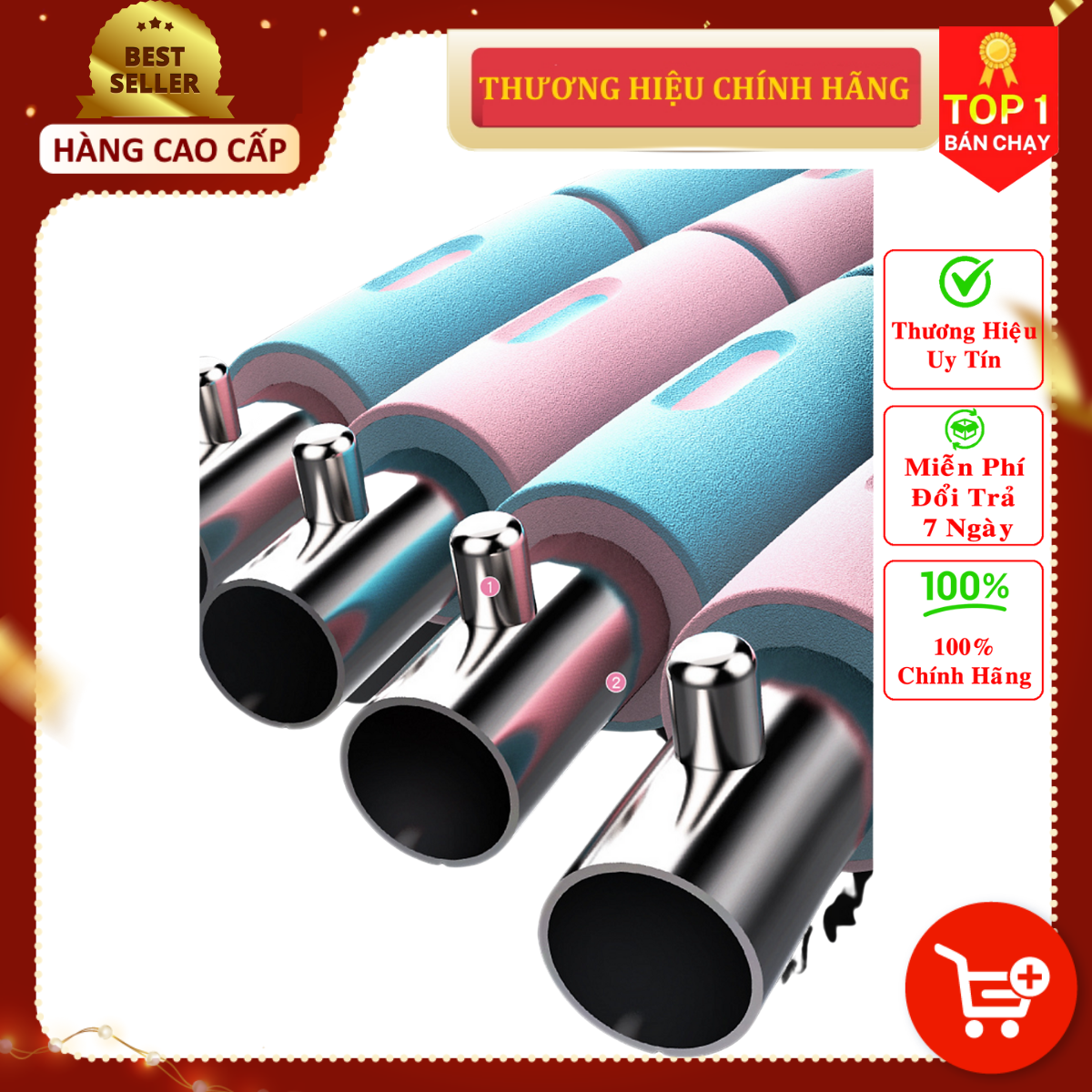 Vòng Lắc Eo Ống Thép Mọc Mút Xốp Lắp Ghép Cao Cấp Chính Hãng DoDoDios - Vòng Lắc Eo Giảm Mỡ Bụng Ống Thép Bọc Mút Xốp - Tùy Chỉnh Độ Nặng