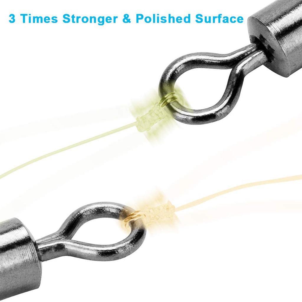 200-500pcs Fishing Rolling Barrel Swivel Connector Tackle Strong Copper Black Nickel Saltwater Fishing Swivels Hooks Lines Connect Hooks