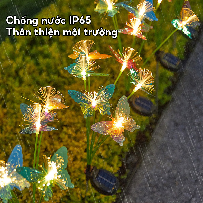 Đèn Trang Trí Năng Lượng Mặt Trời Hình Bướm, 8 Bóng LED, Chống Chọi Mọi Thời Tiết - DA3026