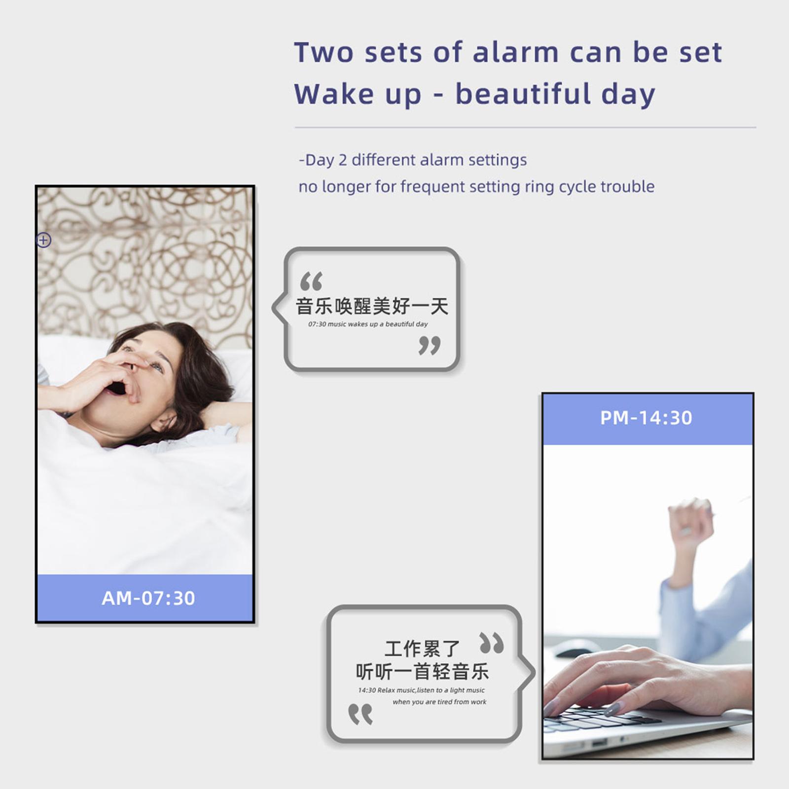 Đồng hồ Báo thức để bàn kết hợp Loa không dây Bluetooth 5.0 siêu trầm AUX-IN USB TF Card