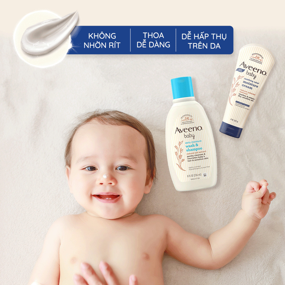 Bộ 2 Sữa tắm gội toàn thân Aveeno baby 236ml