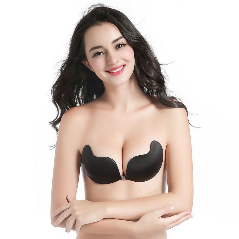 Áo dán silicon nâng ngực tạo khe hình xoài cài trước đệm mỏng siêu dính