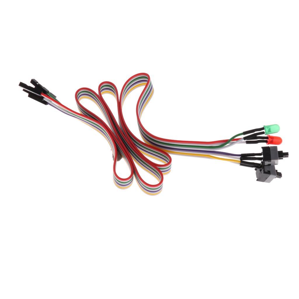 2x Power Supply Cord Replacement Reset LED Wire Kit for ATX Case Front Bezel